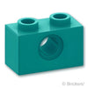 テクニック ブロック 1 x 2 - 1ホール：[Dark Turquoise / ダークターコイズ]