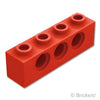 テクニック ブロック 1 x 4 - 3ホール：[Red / レッド]