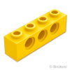 テクニック ブロック 1 x 4 - 3ホール：[Yellow / イエロー]