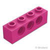 テクニック ブロック 1 x 4 - 3ホール：[Magenta / マゼンタ]