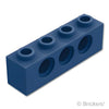 テクニック ブロック 1 x 4 - 3ホール：[Dark Blue / ダークブルー]