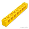 テクニック ブロック 1 x 8 - 7ホール：[Yellow / イエロー]