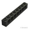 テクニック ブロック 1 x 8 - 7ホール：[Black / ブラック]