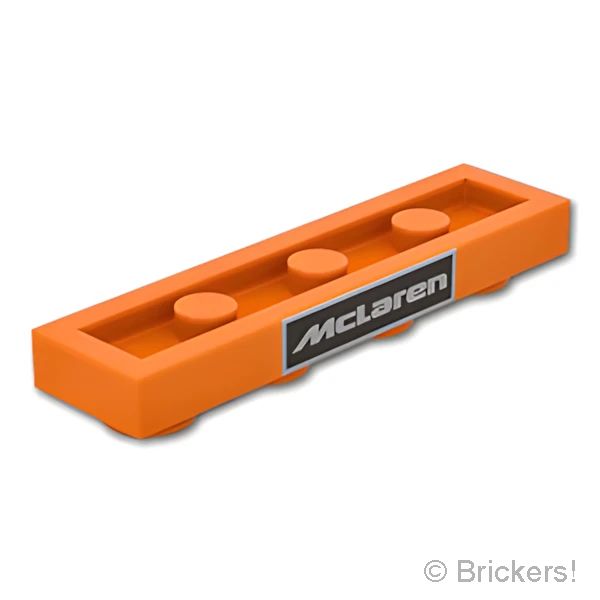 LEGO® パーツ 6438730 プレート 1 x 4 - McLaren(マクラーレン)：[Orange / オレンジ] 3710pb002-106 