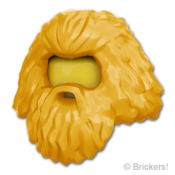 LEGO® パーツ 6357949/6404468 ミニフィグ ヘア - シャギーのロングヘアと髭：[Pearl Gold / パールゴールド] 37784-297 