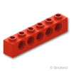 テクニック ブロック 1 x 6 - 5ホール：[Red / レッド]