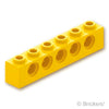 テクニック ブロック 1 x 6 - 5ホール：[Yellow / イエロー]