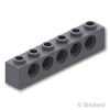 テクニック ブロック 1 x 6 - 5ホール：[Dark Bluish Gray / ダークグレー]