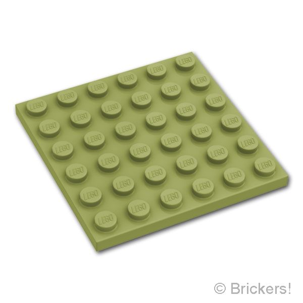 LEGO® パーツ 6528997 プレート 6 x 6：[Olive Green / オリーブグリーン] 3958-155 