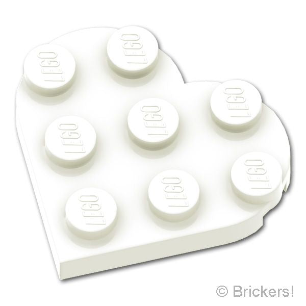 LEGO® パーツ 6544448 プレート ラウンド 3 x 3 - ハート：[White / ホワイト] 39613-001 