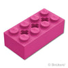 テクニック ブロック 2 x 4 - 3軸穴：[Magenta / マゼンタ]