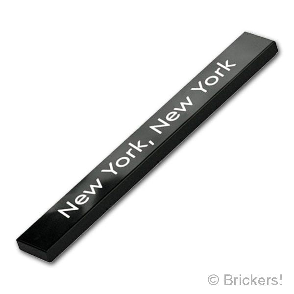 LEGO® パーツ 6585142 タイル 1 x 8 - New York, New York：[Black / ブラック] 4162pb340-026 