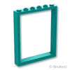 ウィンドウ 1 x 6 x 6 - フラットフロント：[Dark Turquoise / ダークターコイズ]