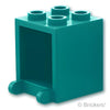 コンテナ ボックス - 2 x 2 x 2：[Dark Turquoise / ダークターコイズ]