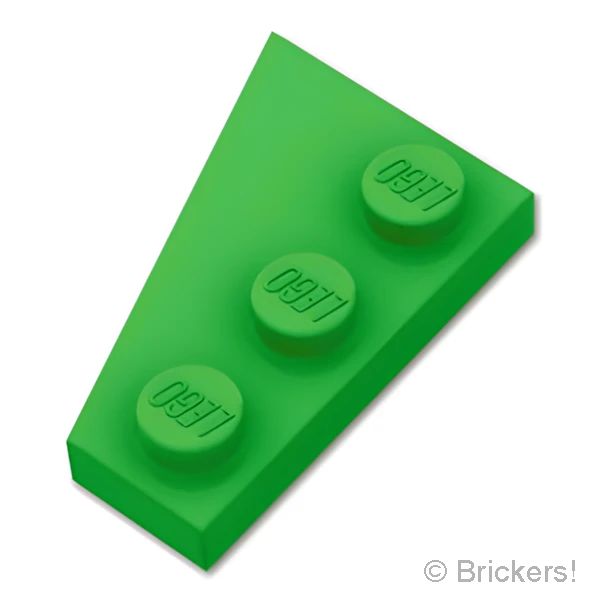 LEGOR レゴ パーツ 6545354 ウェッジ プレート 3 x 2 - 右：[Bt,Green / ブライトグリーン] 43722-037 
