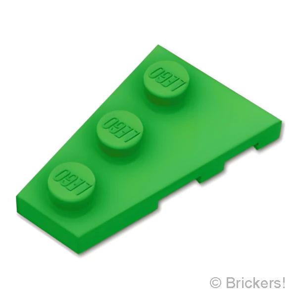 LEGOR レゴ パーツ 6545356 ウェッジ プレート 3 x 2 - 左：[Bt,Green / ブライトグリーン] 43723-037 