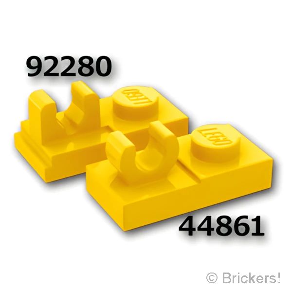 LEGOR パーツ 6360077 プレート 1 x 2 - Oクリップ：[Yellow / イエロー] 44861-024 の商品ページ｜レゴRパーツ バラ売りのブリッカーズ