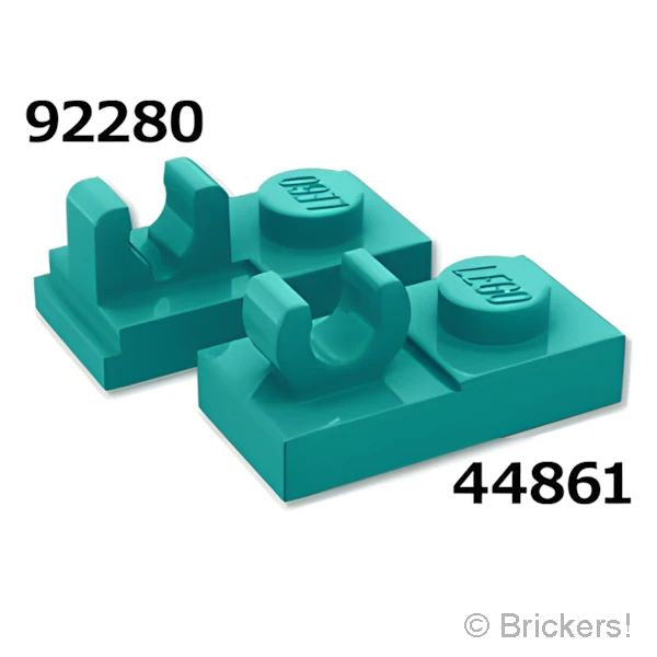 LEGO® パーツ 6467800 プレート 1 x 2 - Oクリップ：[Dark Turquoise / ダークターコイズ] 44861-107 の商品ページ｜レゴRパーツ バラ売りのブリッカーズ