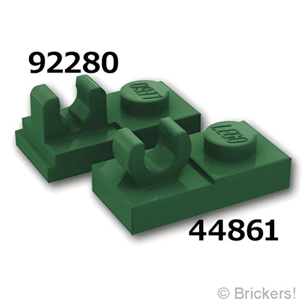LEGO® パーツ 6375006 プレート 1 x 2 - Oクリップ：[Dark Green / ダークグリーン] 44861-141 の商品ページ｜レゴRパーツ バラ売りのブリッカーズ