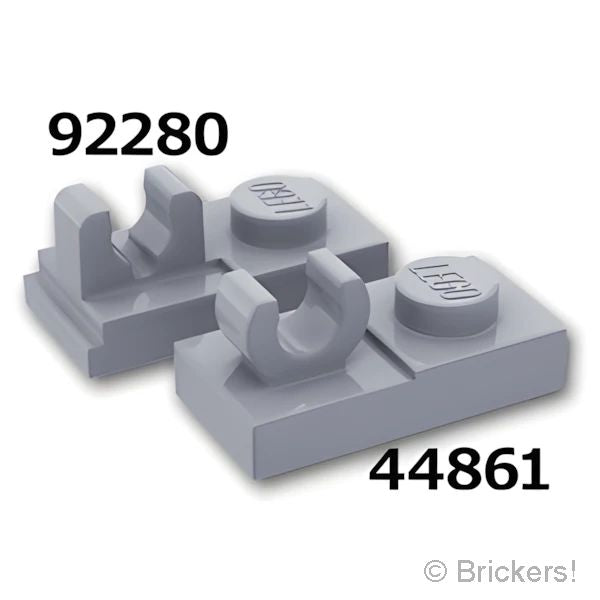 LEGOR パーツ 6326078 プレート 1 x 2 - Oクリップ：[Light Bluish Gray / グレー] 44861-194 の商品ページ｜レゴRパーツ バラ売りのブリッカーズ