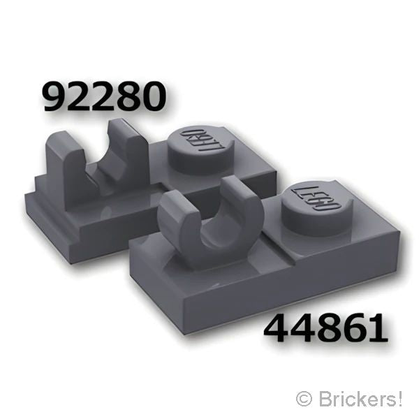 LEGOR パーツ 6344754 プレート 1 x 2 - Oクリップ：[Dark Bluish Gray / ダークグレー] 44861-199 の商品ページ｜レゴRパーツ バラ売りのブリッカーズ