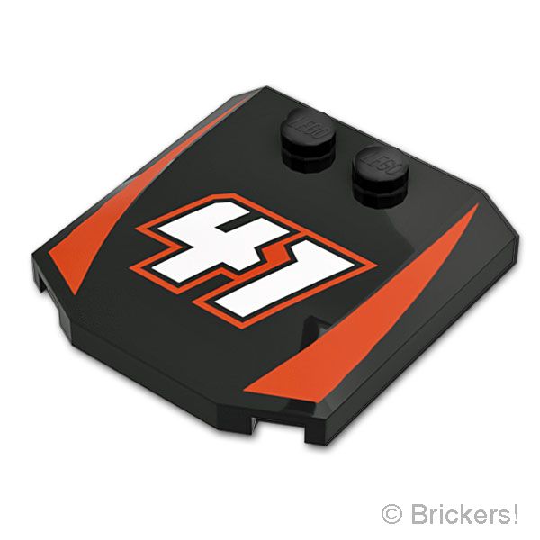 LEGO® パーツ 6593162 ウェッジ トリプル カーブ 4 x 4 x 2/3 - No,41が書かれたボンネット：[Black / ブラック] 45677pb175-026 