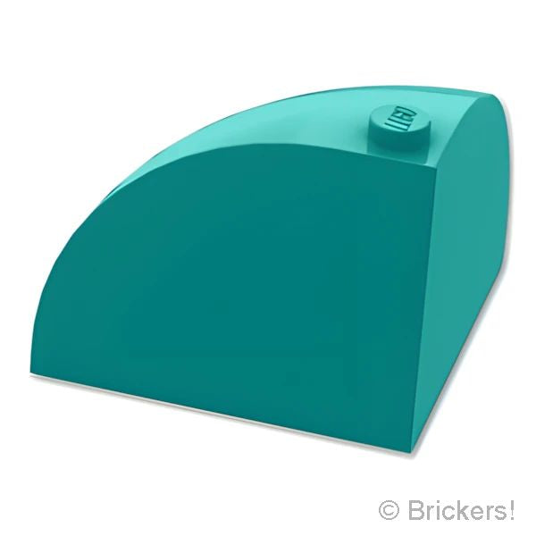 LEGOR パーツ 6560607 ブロック ラウンド コーナー 4 x 4 x 2 2/3 - ドームトップ：[Dark Turquoise / ダークターコイズ] 49612-107 の商品ページ｜レゴRパーツ バラ売りのブリッカーズ