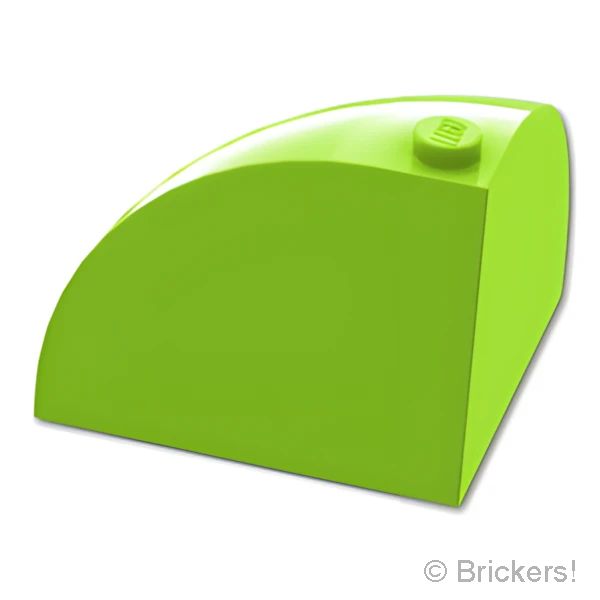 LEGOR パーツ 6434274 ブロック ラウンド コーナー 4 x 4 x 2 2/3 - ドームトップ：[Lime / ライム] 49612-119 の商品ページ｜レゴRパーツ バラ売りのブリッカーズ