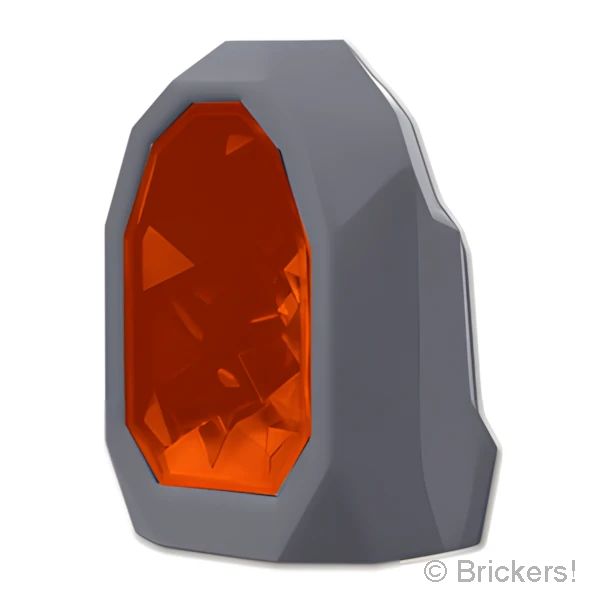 LEGO® パーツ 6533761 クリスタルドーム - トランスオレンジパターン：[Dark Bluish Gray / ダークグレー] 49656pb09-199 の商品ページ｜レゴRパーツ バラ売りのブリッカーズ