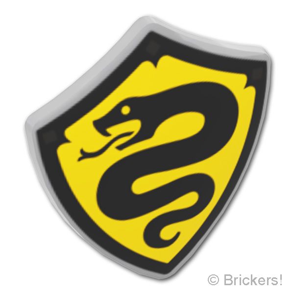LEGO® パーツ 6538822 四角形のシールド - 黒い蛇：[Flat Silver / フラットシルバー] 4972pb04-179 