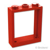 ウィンドウ 1 x 3 x 3 - フラットフロント：[Red / レッド]
