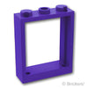 ウィンドウ 1 x 3 x 3 - フラットフロント：[Dark Purple / ダークパープル]