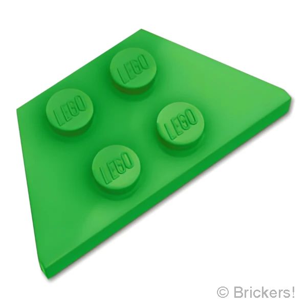 LEGOR レゴ パーツ 6545358 ウェッジ プレート 2 x 4：[Bt,Green / ブライトグリーン] 51739-037 