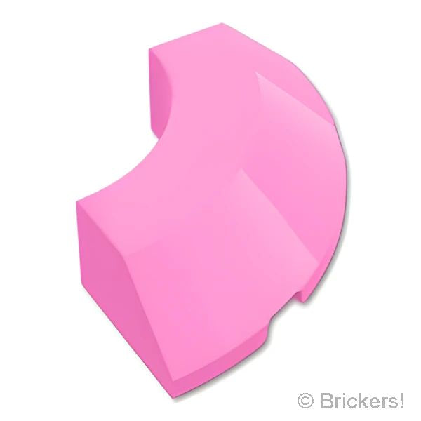 LEGOR パーツ 6536075 ラウンド コーナー ブロック 4 x 4 - スロープ45°エッジ：[Bright Pink / ブライトピンク] 5649-222 の商品ページ｜レゴRパーツ バラ売りのブリッカーズ