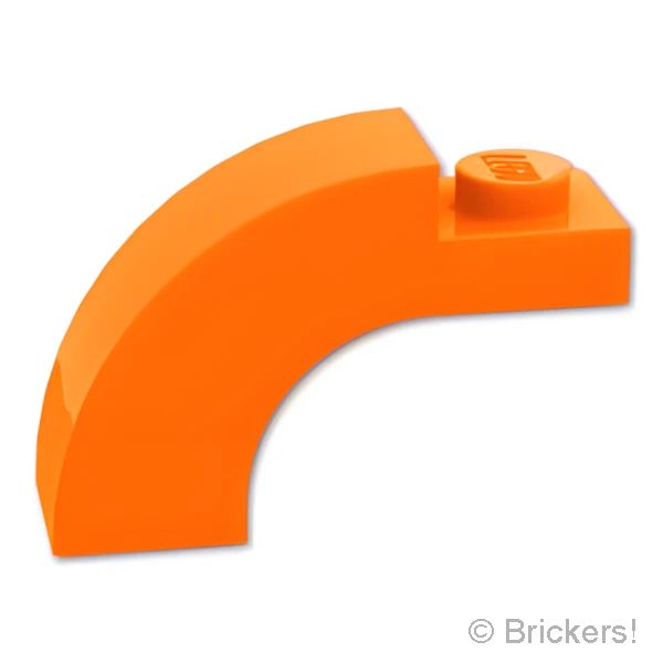 LEGOR レゴ パーツ 6578316 アーチ ハーフ 1 x 3 x 1 2/3 - カーブトップ：[Orange / オレンジ] 5843-106 