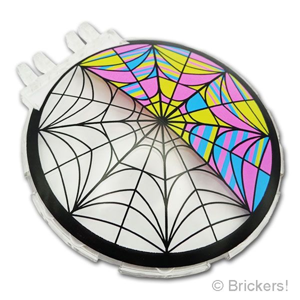 LEGO® パーツ 6501595 ウインドスクリーン 8 x 8 ヒンジ - クモの巣模様：[Tr,Clear / トランスクリアー] 5950pb01-040 