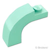 アーチ ハーフ 1 x 3 x 2 - カーブトップ：[Light Aqua / ライトアクア]