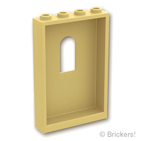 LEGOR パーツ 6006789 ウォール パネル 1 x 4 x 6 - 窓付き：[Tan / タン] 60808-005 の商品ページ｜レゴRパーツ バラ売りのブリッカーズ