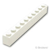ブロック 1 x 10：[White / ホワイト]
