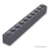 ブロック 1 x 10：[Dark Bluish Gray / ダークグレー]