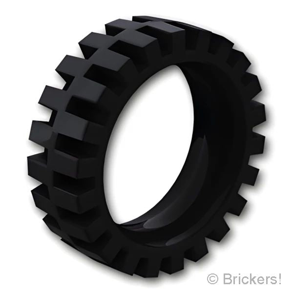 LEGOR パーツ 4541455 タイヤ 24mm x 7mm - オフセット トレッド：[Black / ブラック] 61254-026 の商品ページ｜レゴRパーツ バラ売りのブリッカーズ