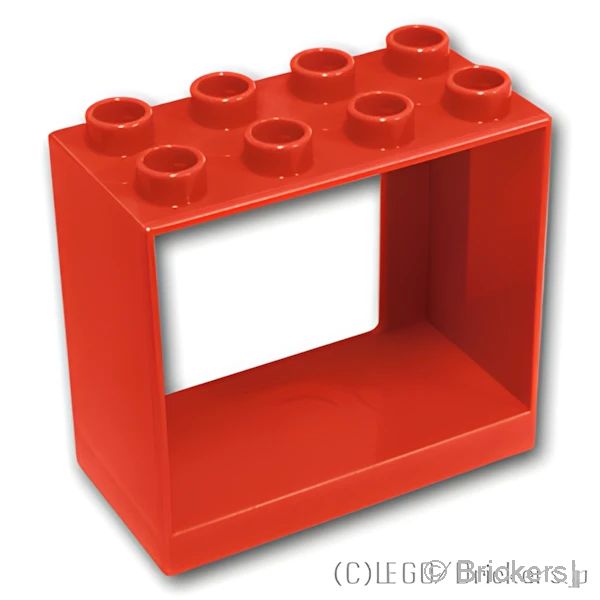 LEGOR パーツ 4529256/4595169 デュプロ ドア フレーム 2 x 4 x 3：[Red / レッド] 61649-021 の商品ページ｜レゴRパーツ バラ売りのブリッカーズ