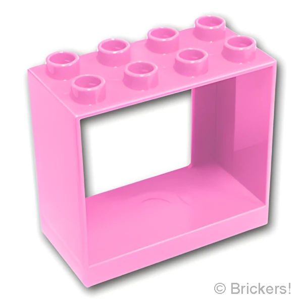 LEGOR パーツ 6343646 デュプロ ドア フレーム 2 x 4 x 3：[Bright Pink / ブライトピンク] 61649-222 の商品ページ｜レゴRパーツ バラ売りのブリッカーズ