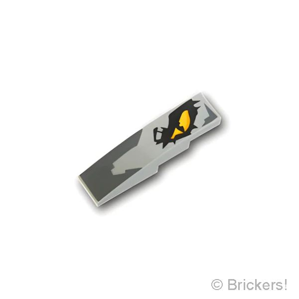 LEGOR パーツ 6232360 カーブ スロープ - 1 x 4 ドラゴンアイパターン 左目：[Light Bluish Gray / グレー] 61678pb105l-194 の商品ページ｜レゴRパーツ バラ売りのブリッカーズ