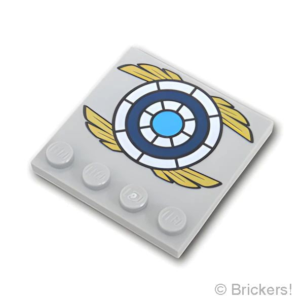 LEGOR パーツ 6022755 タイル 4 x 4 スタッド - ゴールドウィングターゲット パターン：[Light Bluish Gray / グレー] 6179pb054-194 の商品ページ｜レゴRパーツ バラ売りのブリッカーズ