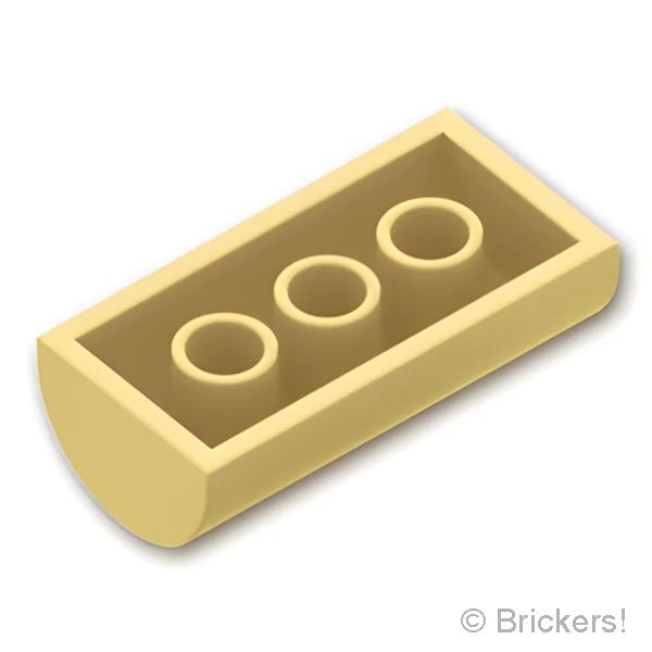 LEGOR パーツ - スロープ カーブ ダブル 2 x 4：[Tan / タン] 6192-005 の商品ページ｜レゴRパーツ バラ売りのブリッカーズ