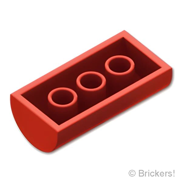 LEGOR パーツ - スロープ カーブ ダブル 2 x 4：[Red / レッド] 6192-021 の商品ページ｜レゴRパーツ バラ売りのブリッカーズ