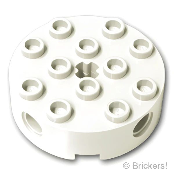 LEGOR パーツ 4203583 ブロック ラウンド 4 x 4 - 4ピンホール：[White / ホワイト] 6222-001 の商品ページ｜レゴRパーツ バラ売りのブリッカーズ
