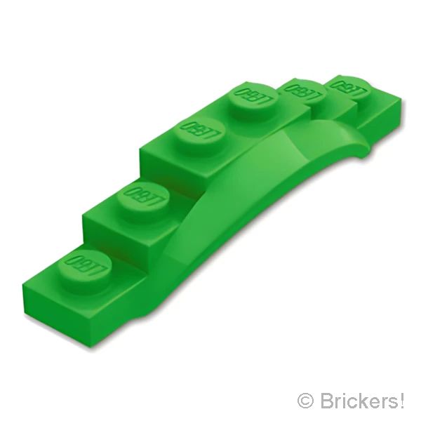 LEGOR レゴ パーツ 6545360 ビークル カー マッドガード 1 1/2 x 6 x 1 - アーチ：[Bt,Green / ブライトグリーン] 62361-037 
