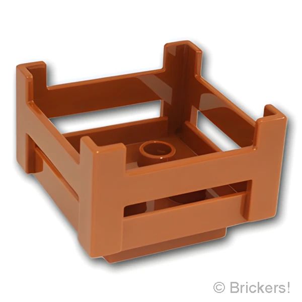 LEGOR パーツ 4158473 デュプロ 木枠のコンテナ：[Dark Orange / ダークオレンジ] 6446-038 の商品ページ｜レゴRパーツ バラ売りのブリッカーズ
